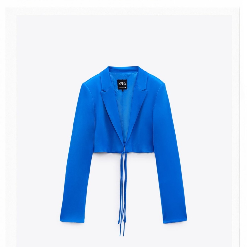 Zara satin cropped blazer never worn